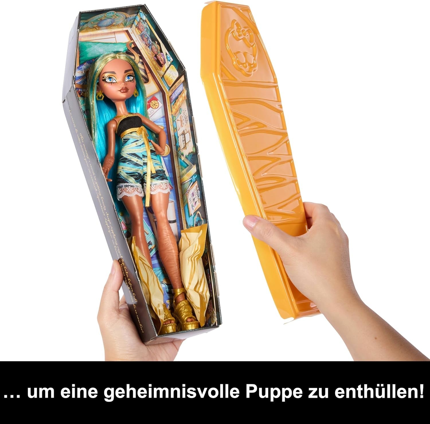 Păpuși și accesorii Monster High Buried Secrets, temă Cozy Creepover cu o păpușă misterioasă și 5 surprize la despachetare (figurinele pot varia), HYV64