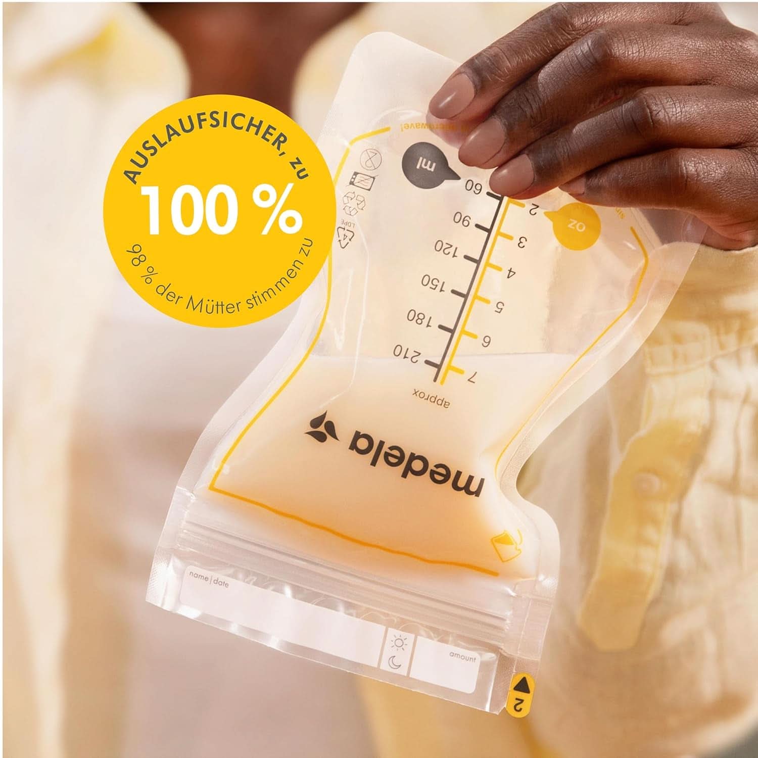 Medela Easy Pour Muttermilchbeutel Zum Einfachen Ausgießen, 100 Stück, 210 Ml, Auslaufsichere Einweg-Muttermilchbeutel Mit Überlaufschutz, Stillhelfer Accesorii Hrana si Alaptare Bebe Naty Shop
