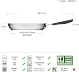 Tigaie din oțel inoxidabil cu acoperire neaderentă - potrivită pentru inducție, cu mâner confortabil - 28 Cm Oale si Tigai Naty Shop