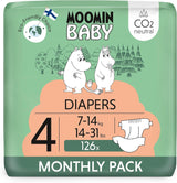 Scutece Moomin Baby Eco, mărimea 3, 5-8 kg, 48 bucăți, scutece premium moi | Moi și prietenoase cu pielea, respirabile, absorbante, fără substanțe chimice inutile |