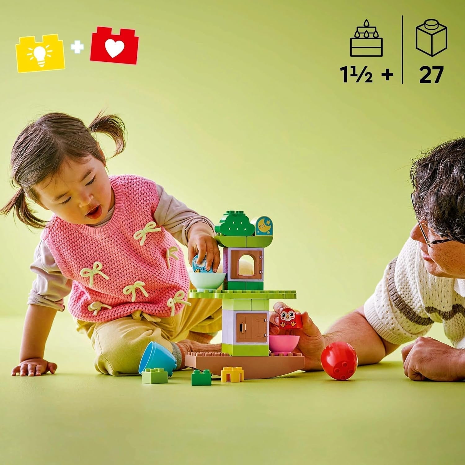 Copac LEGO DUPLO pentru echilibrare și stivuire, jucărie pentru dezvoltare, set de construcție pentru copii începând cu 18 luni, jucărie creativă pentru copii, jucărie educativă cu 2 păsări de jucărie 10440 Seturi de constructie Besuche den LEGO-Store