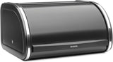 Brabantia roll bread box - Cutie de depozitare compactă pentru pâine, covrigi și rulouri pe blatul de lucru, cu capac plat, oțel durabil - dimensiune medie - negru mat Cutii depozitare alimente Naty Shop