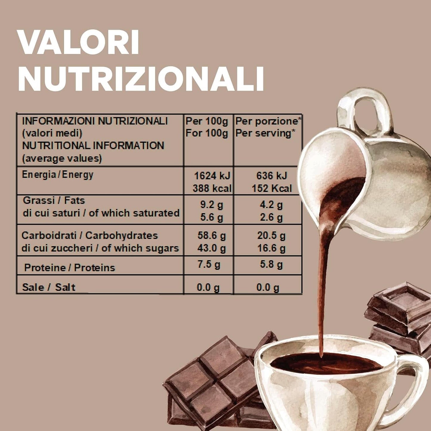 Ciocolată caldă italiană Cortina TART BITTER CHOCOLATE, 15 plicuri X 30 grame Cacao si Ciocolata Calda Naty Shop