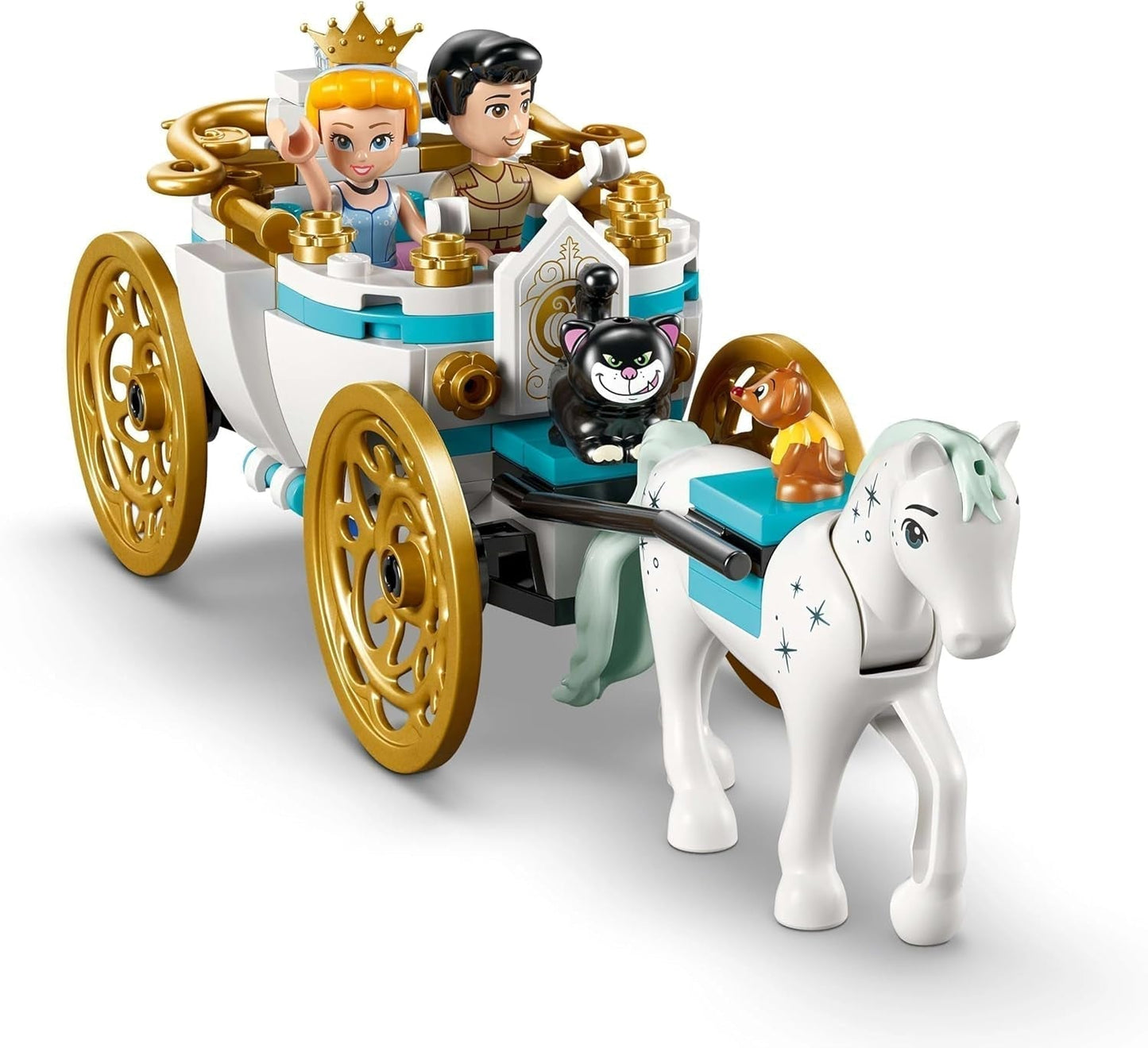 LEGO Ç€ Castelul prințesei Disney Cenușăreasa și trăsura trasă de cai, set pentru fete de la 6 ani, jucărie fantastică cu prințesa Cenușăreasa și prințul fermecător mini păpuși, idee de cadou pentru fanii Disney 43275 Seturi de constructie Besuche den LEGO-Store