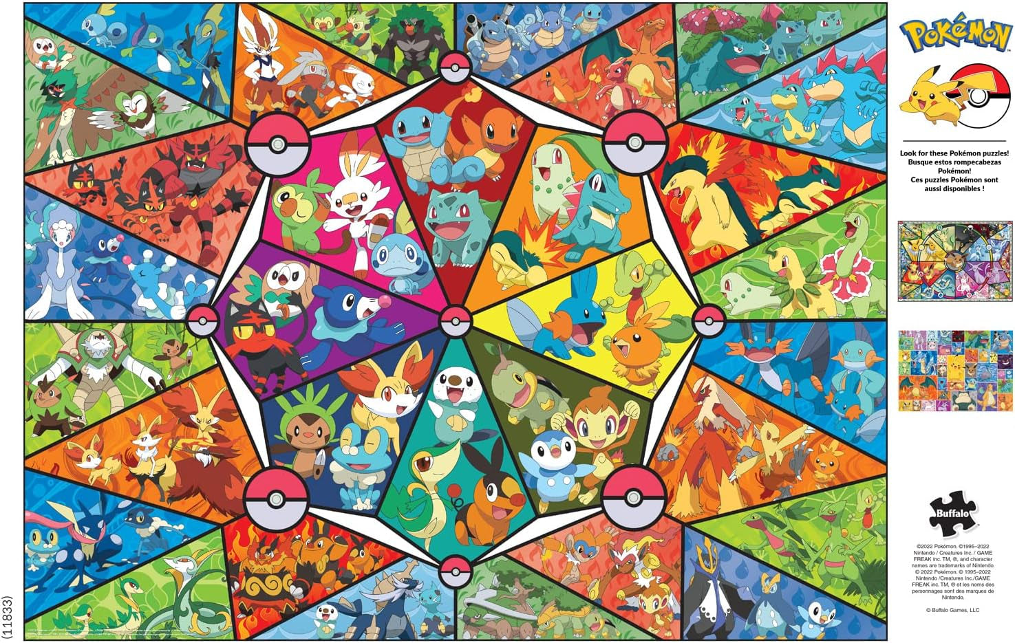 Buffalo Games - Pokemon - Stained glass starter - puzzle jigsaw 1000 piese Puzzle Naty Shop