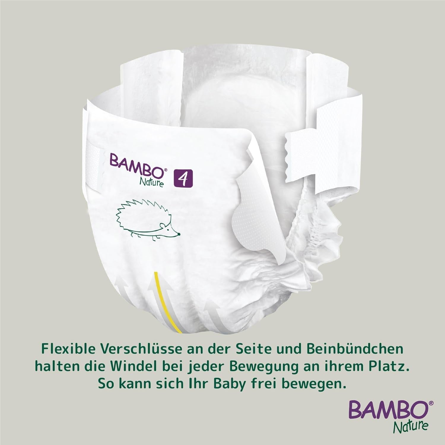 Scutece Bambo Nature pentru bebeluși, mărimea 4 (7-14 kg), 144 buc., cutie lunară | Scutece premium cu protecție îmbunătățită împotriva scurgerilor | Confort și libertate supreme pentru copiii activi | Scutece testate dermatologic