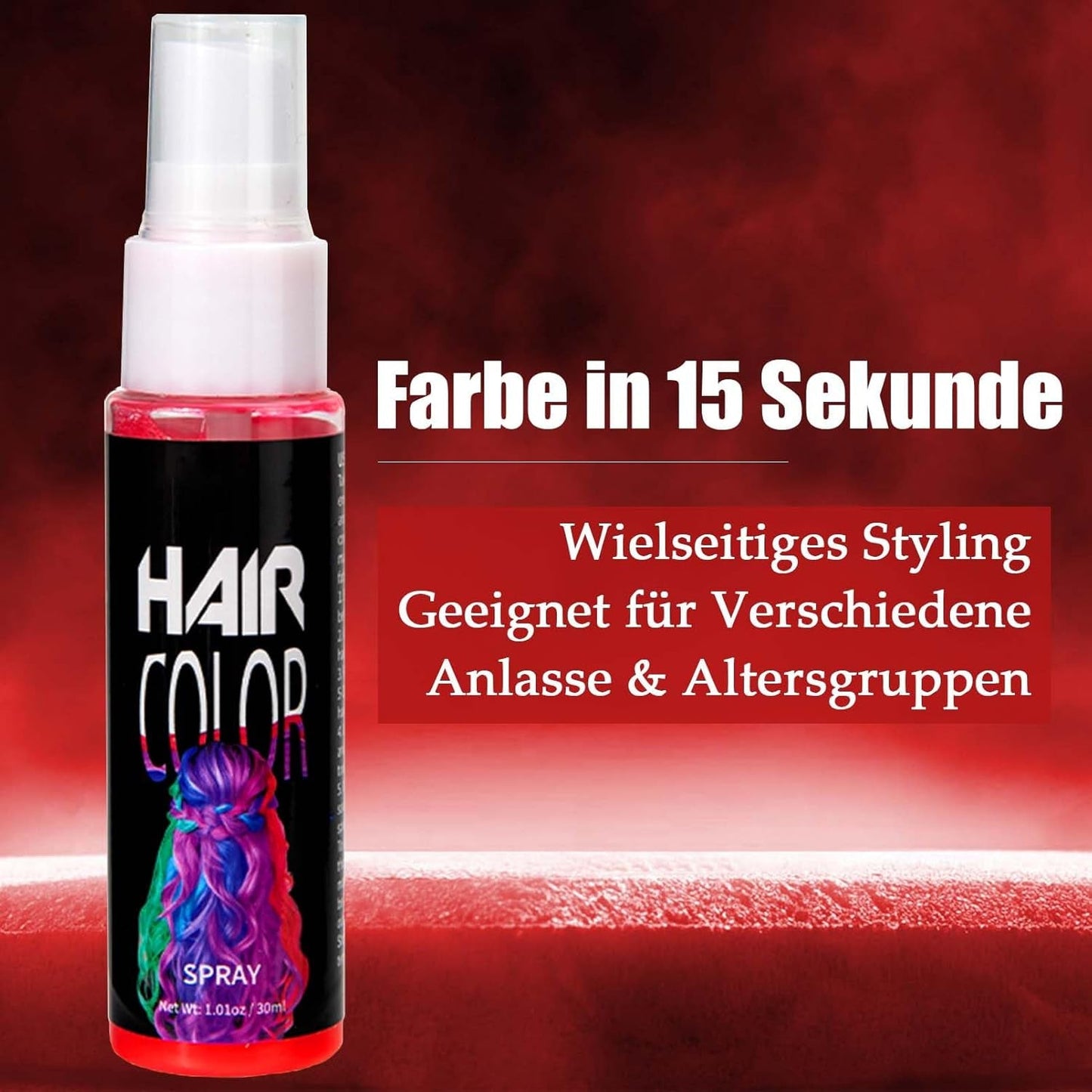 Culoare spray pentru păr, Vopsea de păr temporară spray roșu, Vopsea de păr colorată roșu, Vopsea de păr lavabilă, Spray de culoare pentru păr roșu viu, Vopsea de păr instant, Vopsea de păr pentru carnaval, Halloween, Cosplay, Party Vopsea pentru par Naty Shop