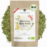 Ceai Yerba Mate Bio, originalul, 1 kg ceai mate vrac, conținut ridicat de cofeină, neprăjit, uscat la aer, analizat în laborator, frunze de mate ambalate în Germania, calitate premium Gräfenhof