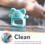 Nuby — Mănușă dentară din silicon, fără BPA, Koala albastră, de la 3 luni