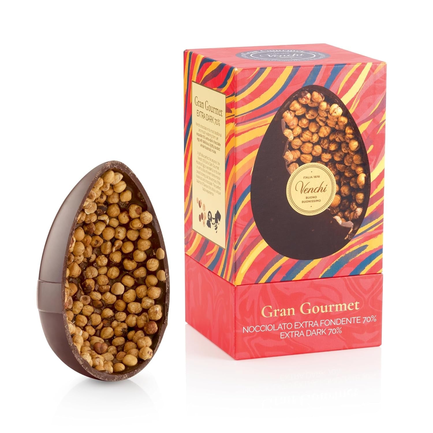 Venchi - Ou de ciocolată, aromă de fistic, cu fistic întreg, cu surpriză, fără gluten, 500g, colecție de Paște, idee de cadou