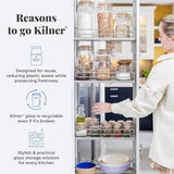 Borcan de mic dejun Kilner cu lingură / 350 ml, Ø 9,5 cm / 5 piese | cană pentru muesli la pachet / non-toxic / recipient din sticlă cu capac pentru muesli, terci și iaurt / recipient pentru ovăz peste noapte Cutii depozitare alimente Naty Shop