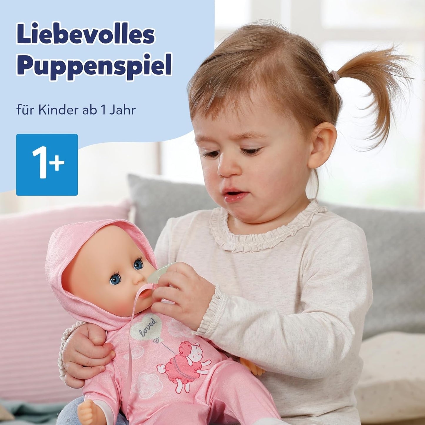 BABY Born Hannah Play with Me - Păpușă bebeluș cu 5 funcții - Corp din material moale, inclusiv accesorii - Păpușă de 36 cm - Funcționează cu baterii - Potrivită pentru copii de la 1 an