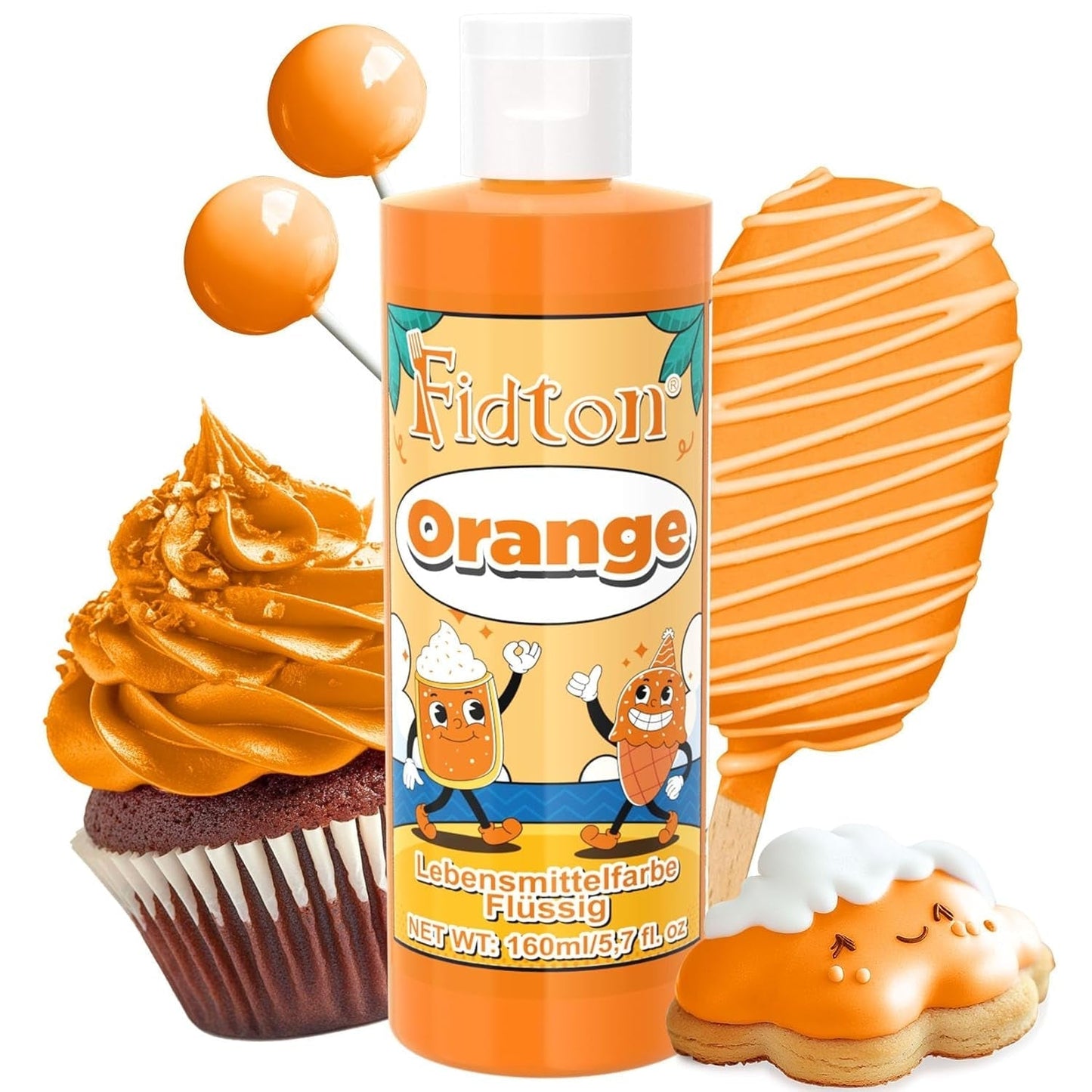 Colorant alimentar gel - Fidton 7 culori colorant alimentar foarte concentrat, decorațiuni comestibile pentru tort pentru fondant, colorant alimentar pentru colorarea ouălor, gogoșilor, macaroanelor - 10 ml