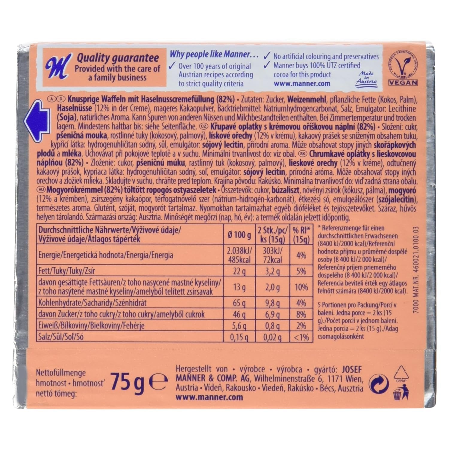 Vafe napolitane, 75 g