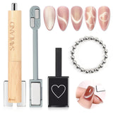 SAVILAND 4X Hochfester Cat Eye Magnet Für Nagel: 3-In-1 Nagel Magnet Rund Lange Streifenperle N35 Neodym Ultra Starker Magnet Für Nagellack Präzise 3S Formung Cat Eye Gel Nagellack Magnet Magnetstift