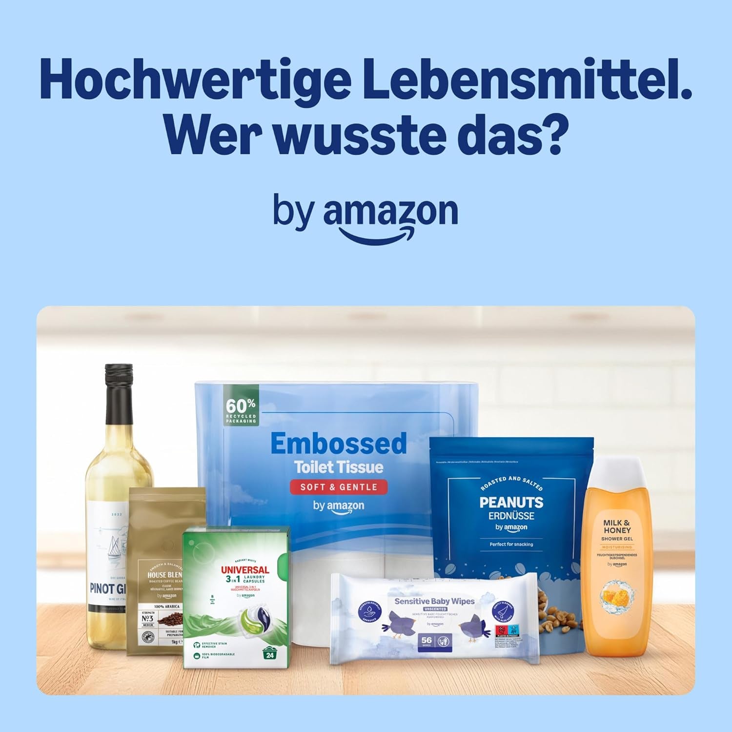 Șervețele umede pentru bebeluși ultrasensibile de la Amazon, 100% fibre vegetale, 99% apă, 1080 de șervețele, fără parfum, 18 pachete a câte 60 de șervețele fiecare (vândute anterior sub marca Mama Bear, produs identic)