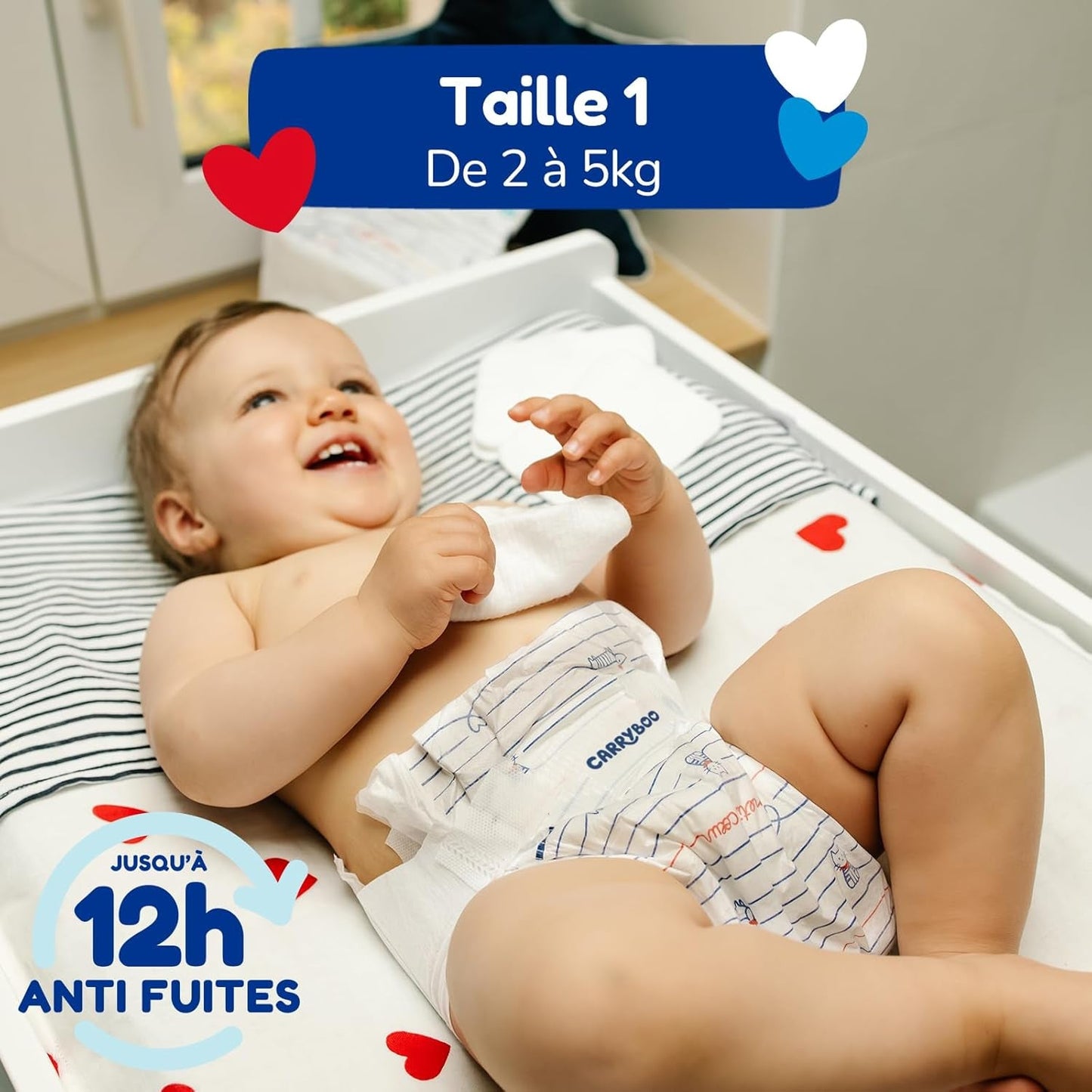 - Windeln Größe 1 (2-5 kg) – gesund und extrem saugfähig – 12 Stunden auslaufsicher – ohne unerwünschte Substanzen – hergestellt in Frankreich – erschwinglicher Preis – 120 Einwegwindeln