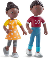 HABA 306696 - Set de joacă Little Friends Family Time, accesorii pentru păpușă flexibilă, vârste 3+