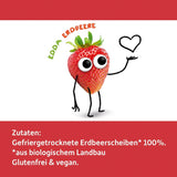 FRECHE FREUNDE Chipsuri de fructe cu căpșuni organice, chipsuri de fructe liofilizate, fructe uscate feliate naturale fără zahăr adăugat, vegane, fără lactoză, fără gluten, pachet de 12 (12 x 12g)