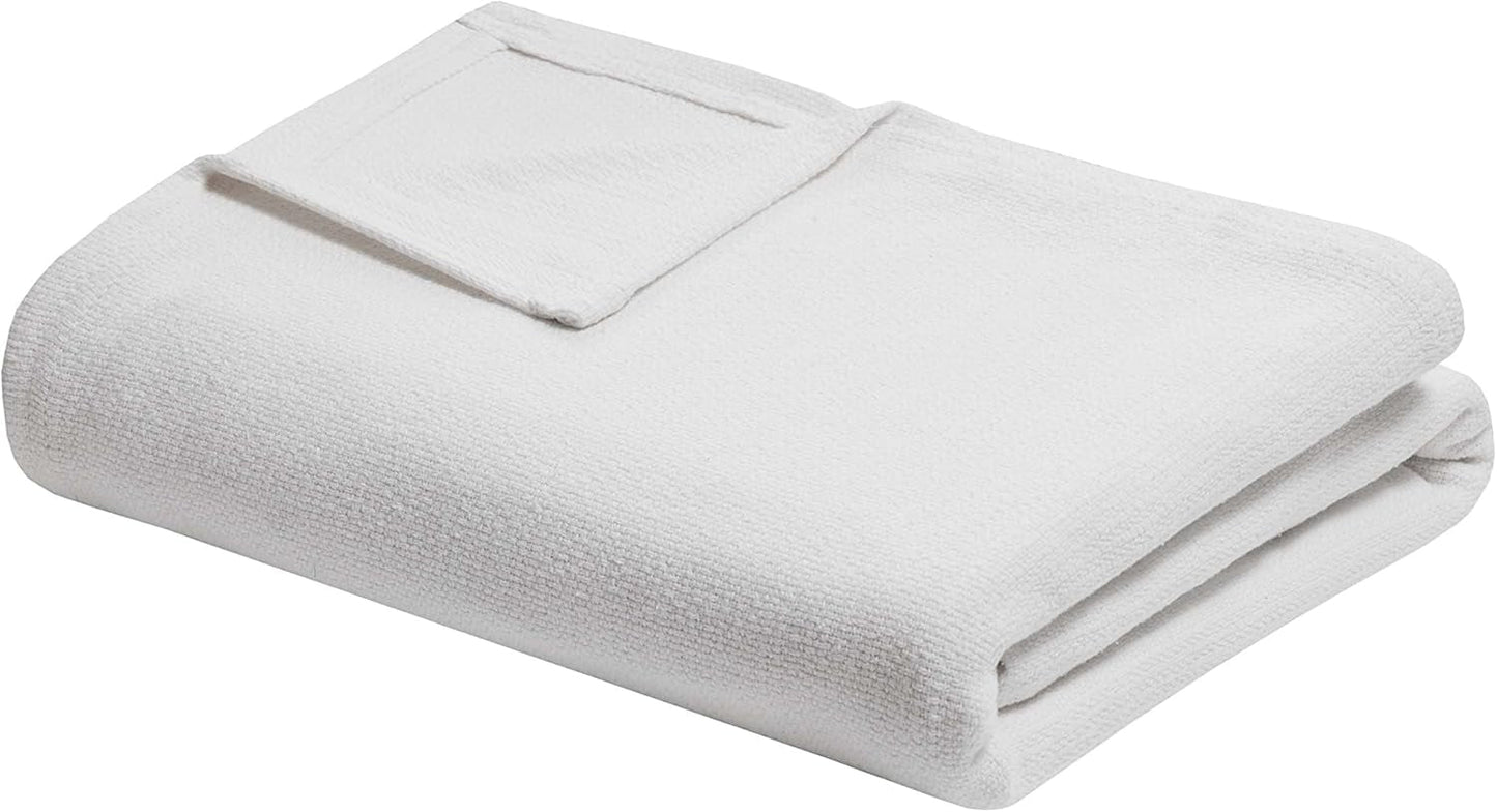 Madison Park Freshspun Wicker Pătură de bumbac Twin Grey Paturi si Cuverturi Madison Park Culoare crem Rege