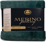 Gözze - Pătură confortabilă, Reversibilă, Densitate mare 600 G/M², 150 X 200 Cm - Verde închis Paturi si Cuverturi Besuche den GÃ¶zze-Store Verde închis 150 X 200 Cm