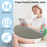 Pernă de citit și pernă de gaming, pernă de citit gonflabilă portabilă cu geantă de depozitare, pernă ergonomică de croșetat pentru citit, joacă, croșetat și lucru