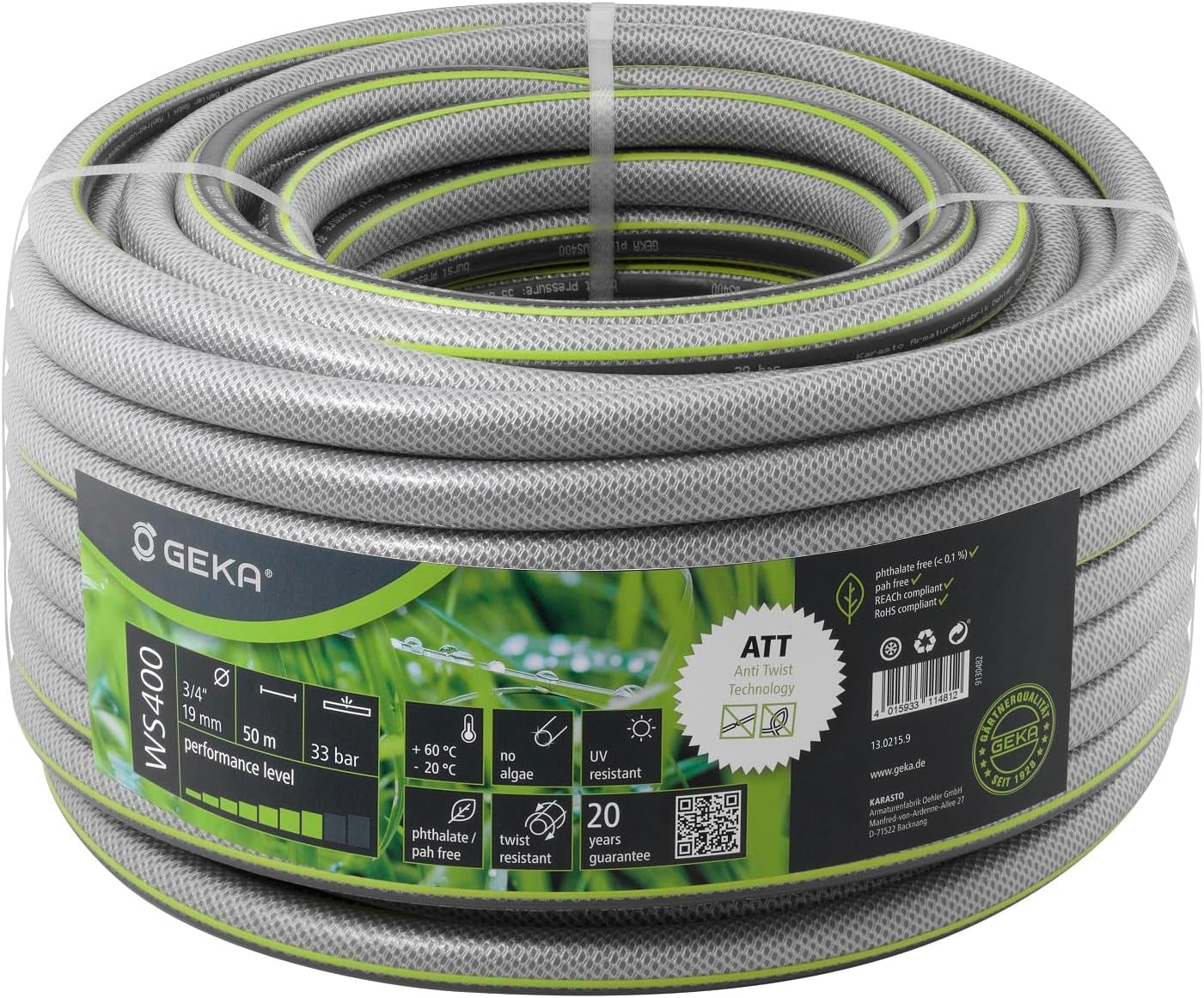 plus furtun de apă WS400 (lungime aprox. 25 metri, construcție furtun cu 5 straturi, materiale de înaltă calitate, rezistent la presiune și stabil dimensional) 13.0210.9
