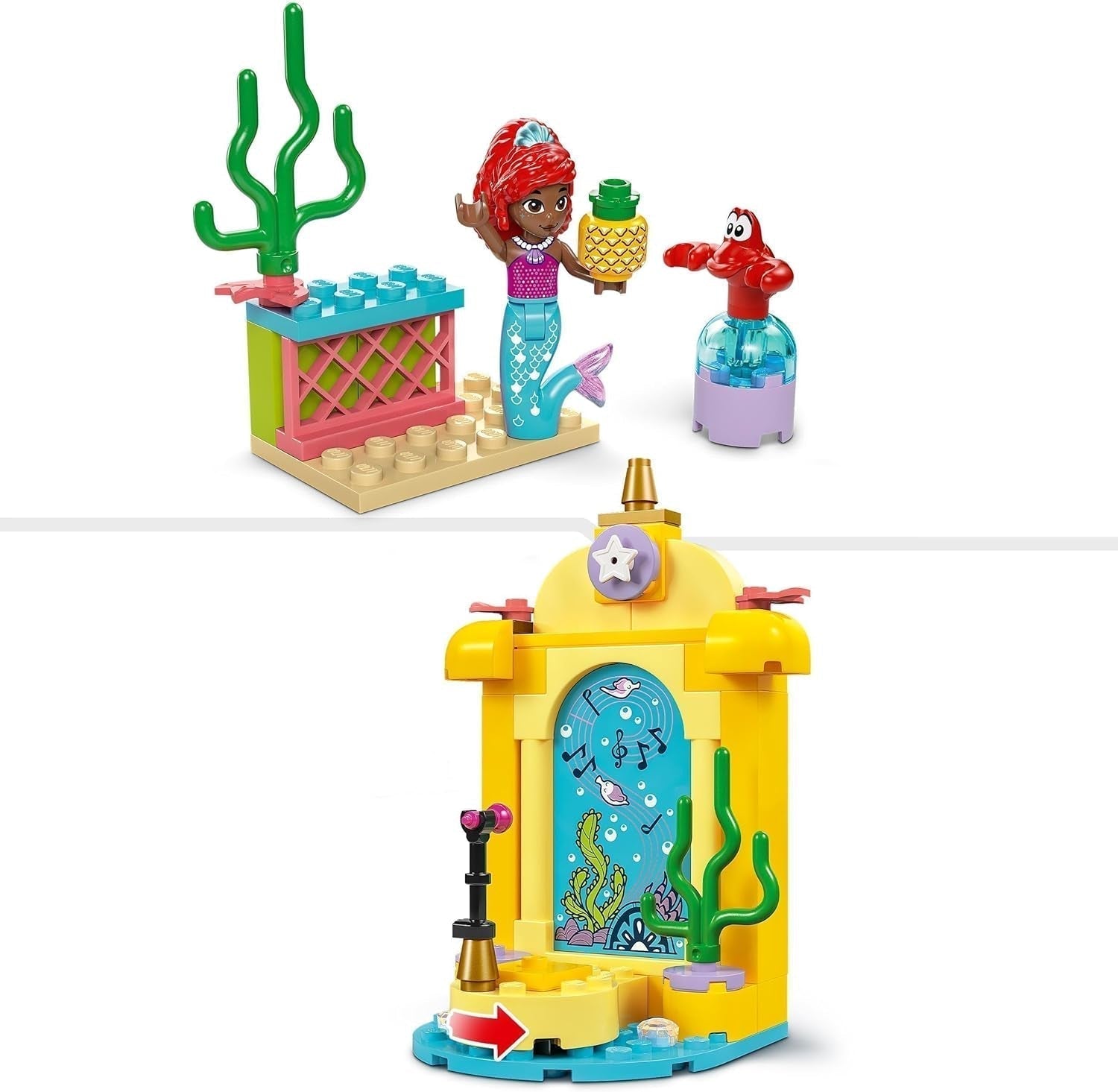 LEGO Ç€ Disney Princess Arielle's Musical Stage, jucărie de construit pentru copii cu 2 figuri, idee de cadou pentru fete și băieți de la 4 ani și pentru fanii serialului TV, jucărie pentru copii 43235 Seturi de constructie Besuche den LEGO-Store