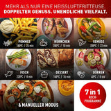 Tefal Dual Easy Fry Hot Air Fryer cu două camere, capacitate de 5,2/3,1 litri, două sertare independente, 7 programe Electrocasnice Naty Shop