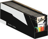 Hrană umedă pentru pisici Sheba Selection în pliculețe porționate cu pui și vită în sos 28x85g