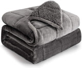 Pătură cu greutate Cottonblue, 6,8 kg, dimensiunea reginei, flanel, Shaggy, Sherpa, pătură cu greutate pentru adulți, pături cu greutate confortabile pentru a calma și relaxa, plapume grele, 152.4 X 203.2 Plapumi si pilote Naty Shop Gri 60 X 80 15 Lb