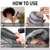Culoare temporară a părului, Styling Hair Tone pentru bărbați femei, Pomadă pentru coafură naturală, Ceară pentru vopsirea părului pentru petreceri, Cosplay și Halloween, 4.23 oz (Silver Grey) Vopsea pentru par Naty Shop