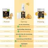 Spray colorant alimentar He-Ju, auriu, 10 g, pudră de aur comestibilă, vegană și fără E171, sclipici comestibil pentru băuturi