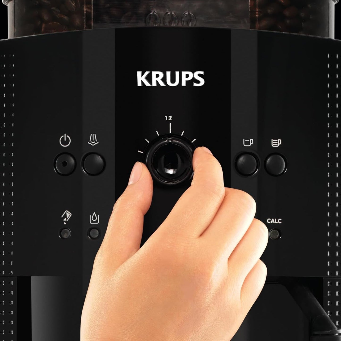 Espressor Krups Roma EA81M8 1,7 l, 3 setări de temperatură, 3 texturi de cafea măcinată, Negru