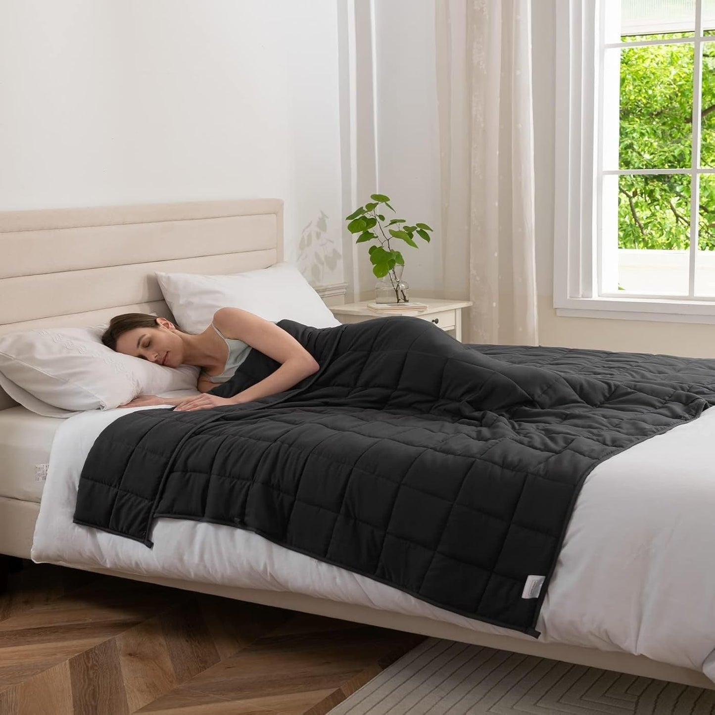 Good Nite Pătură cu greutate pentru adulți Pătură grea pentru simțuri calme Gri 8 Kg 150 X 200 Cm Plapumi si pilote Naty Shop Gri 150X200Cm, 6Kg