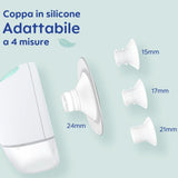 MAM Move Pompă de sân portabilă cu 3 moduri de funcționare și 5 niveluri de intensitate, carcasă din silicon Skinsoft, reglabilă la 4 dimensiuni Accesorii Hrana si Alaptare Bebe Naty Shop