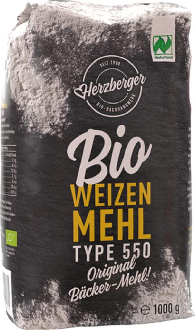 Făină de grâu Herzberger Organic Naturland Tip 550, 1 kg