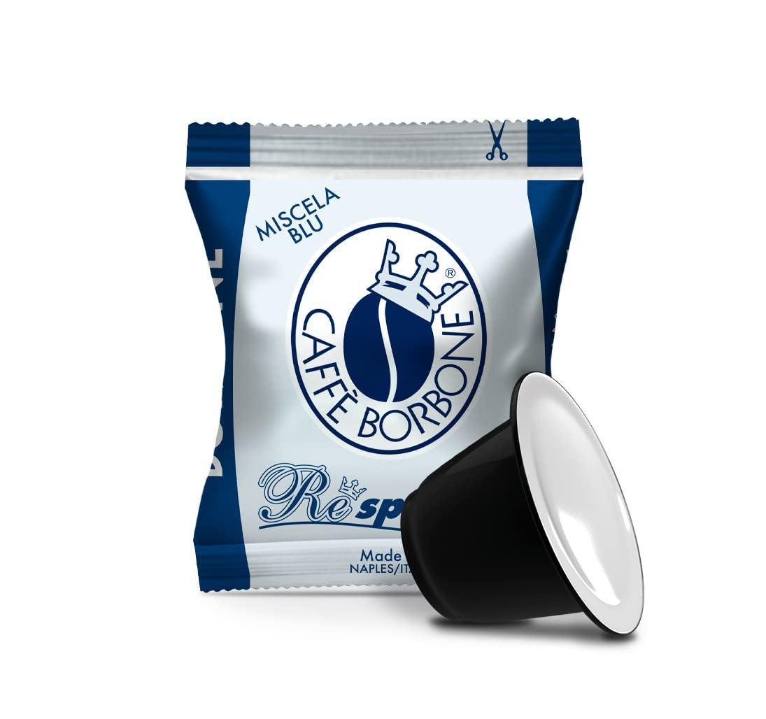 Caffè Borbone Kaffee Kapseln Respresso, Blaue Mischung, 100 stück & Kaffee Kapseln Respresso, Entkoffeinierte Dek Mischung - 100 stück - Kompatibel mit Häuslichen Kaffeemaschinen Nespresso®*