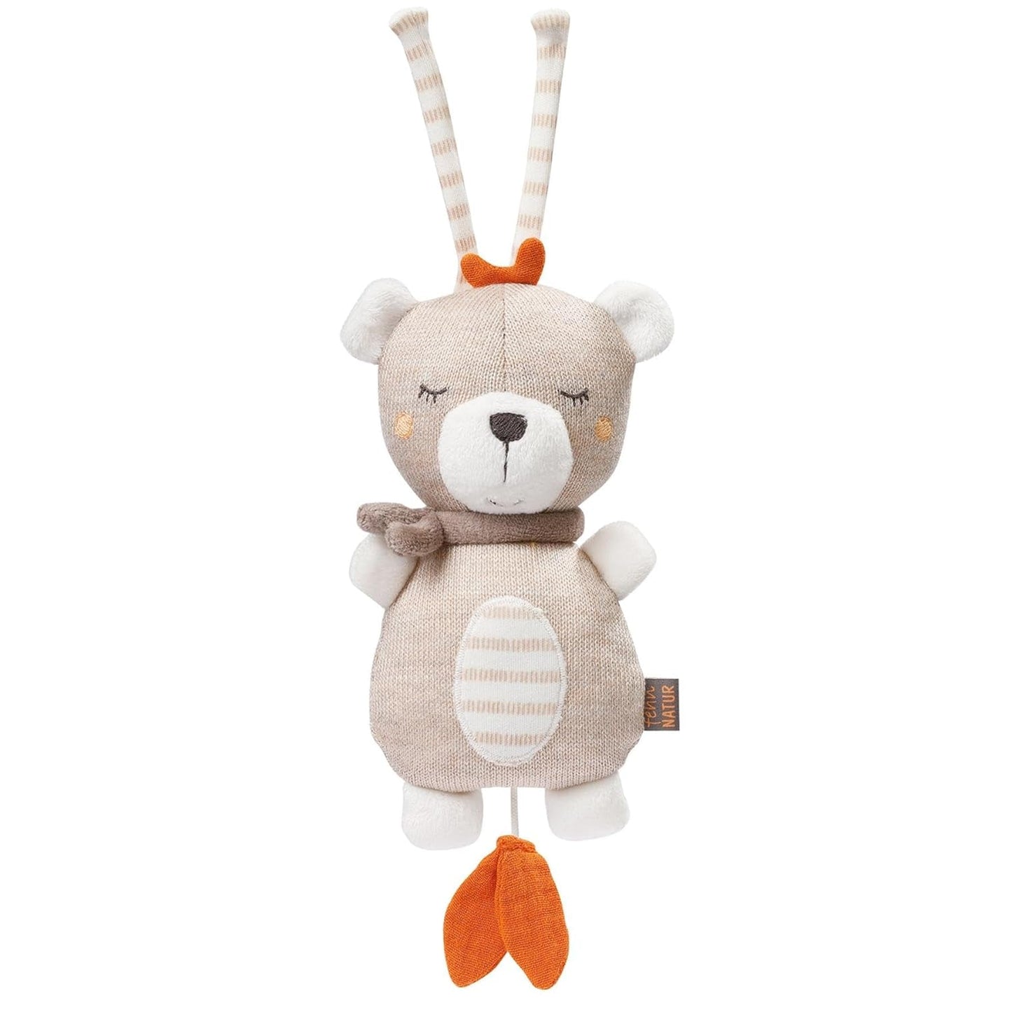 Fehn music box baby sleep aid sheep - jucărie de pluș cu atașament - melodie de ajutor pentru somn "Brahms lullaby" - jucărie pentru copii pentru deplasare și acasă - jucării muzicale pentru bebeluși și copii Jucarii Bebe Naty Shop Teddy natură