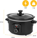 Tristar VS-3915 slow cooker, vas ceramic din oțel inoxidabil cu 2 setări de căldură și funcție de menținere la cald, 3,5 L Slow Cooker Naty Shop