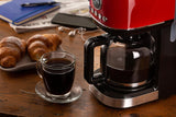 Ariete, Espressor cu filtru Moderna 1396 pentru prepararea cafelei americane, pentru până la 15 cești, carafă din sticlă, placă de încălzire, afișaj LCD, filtre detașabile și lavabile, alb