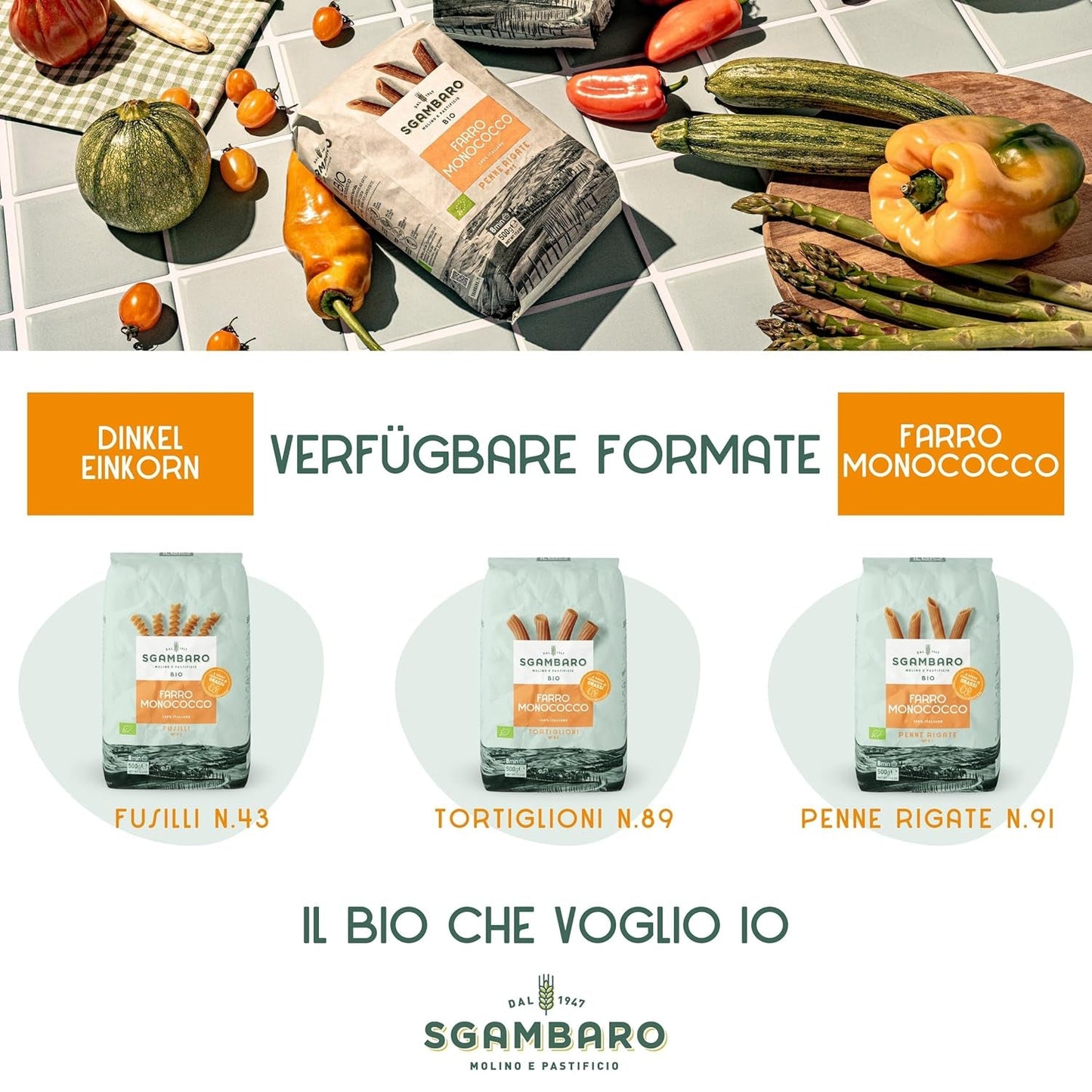 Paste Tortiglioni Organice Nr. 89 - 500g Paste din grâu alac – Conținut scăzut de grăsimi – Sursă de fibre și proteine