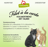GranataPet Filet à la carte Chicken PURE, hrană umedă pentru pisici, bucăți de file fără cereale, hrană pentru pisici fără zahăr adăugat, conținut ridicat de carne, 6 x 85 g