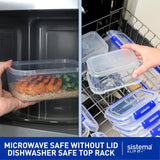 Borcan pentru depozitarea alimentelor Sistema KLIP IT | 9,67 l | borcan de depozitare stivuibil și etanș cu capac, potrivit pentru frigider/congelator | plastic fără BPA | clipsuri albastre | 1 bucată (pachet de 4) Cutii depozitare alimente Naty Shop