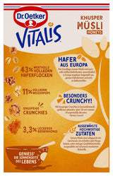 Dr. Oetker Vitalis Crunchy Honeys: Musli crocant cu miere, pentru micul dejun și gustări, pachet de 5 (5 x 600g)