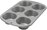 Wilton 445291 445291 Tavă Jumbo pentru brioșe, acoperire antiaderentă, 6 găuri, 4,5 X 22,2 X 34,2 cm, oțel Matrite si tavi pentru copt Naty Shop