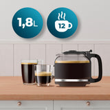 Cafetieră cu picurare Cecotec Coffee 66 Grind & Drop Essential. 1086 W, râșniță cu lame, până la 12 cești, tehnologie Extreme Aroma, digitală, oțel inoxidabil, cu oprire automată.