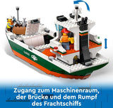 Portul LEGO City cu navă de marfă, jucărie de construit pentru băieți și fete de la 8 ani, idee de cadou pentru copii, macara pentru containere, navă de jucărie și 8 minifigurine 60422 Seturi de constructie Besuche den LEGO-Store