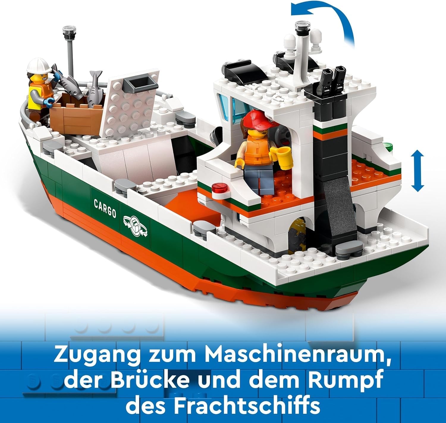 Portul LEGO City cu navă de marfă, jucărie de construit pentru băieți și fete de la 8 ani, idee de cadou pentru copii, macara pentru containere, navă de jucărie și 8 minifigurine 60422 Seturi de constructie Besuche den LEGO-Store