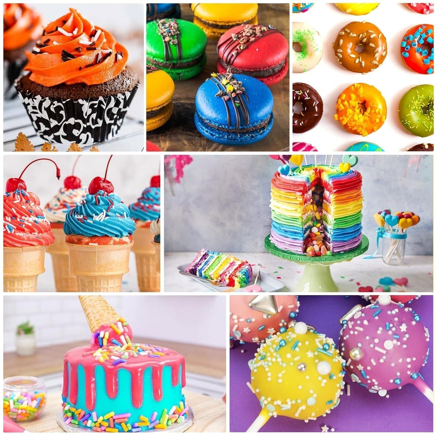 Fettlösliche Lebensmittelfarbe Für Schokolade - 26 Farben Ölbasis Lebensmittelfarben Für Fondant, Torten Dekoration, Backen - Flüssige Food Coloring Für Kakaobutter, Buttercream, Kuchen - 6Ml Je Naty Shop
